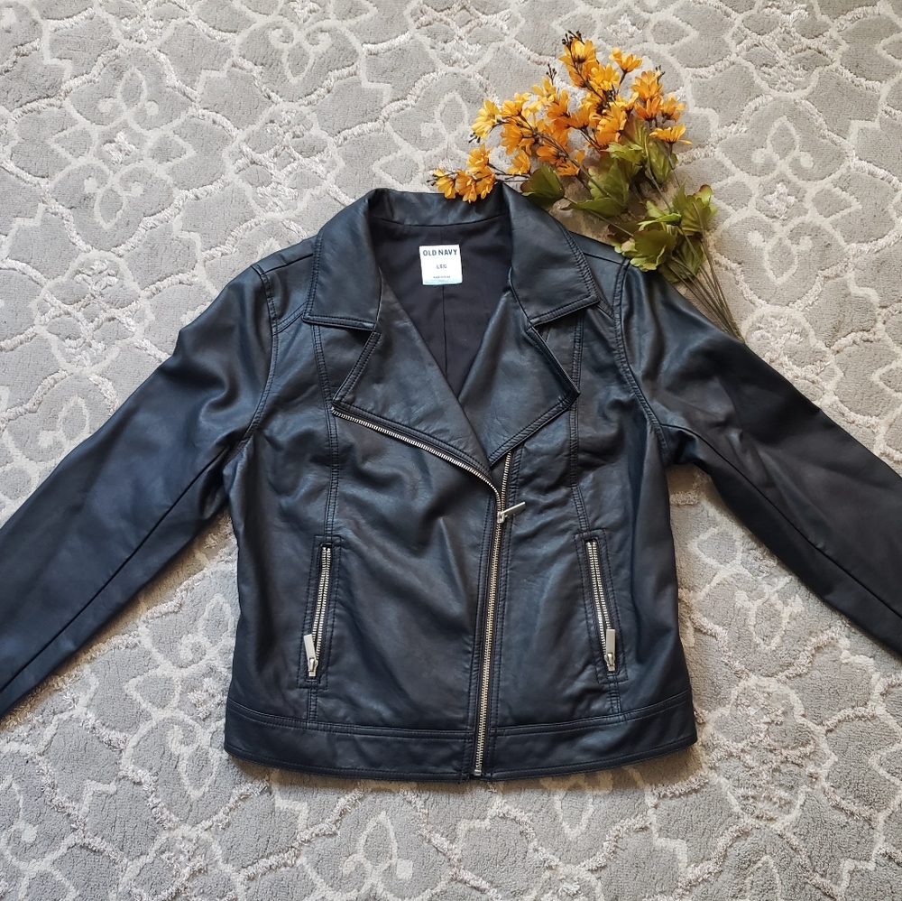 Pleather moto jacket
